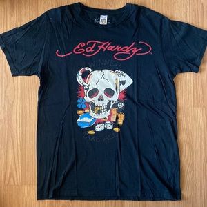 ❤️ Ed Hardy by Christian Audigier Skull Tee Size Large NWOT